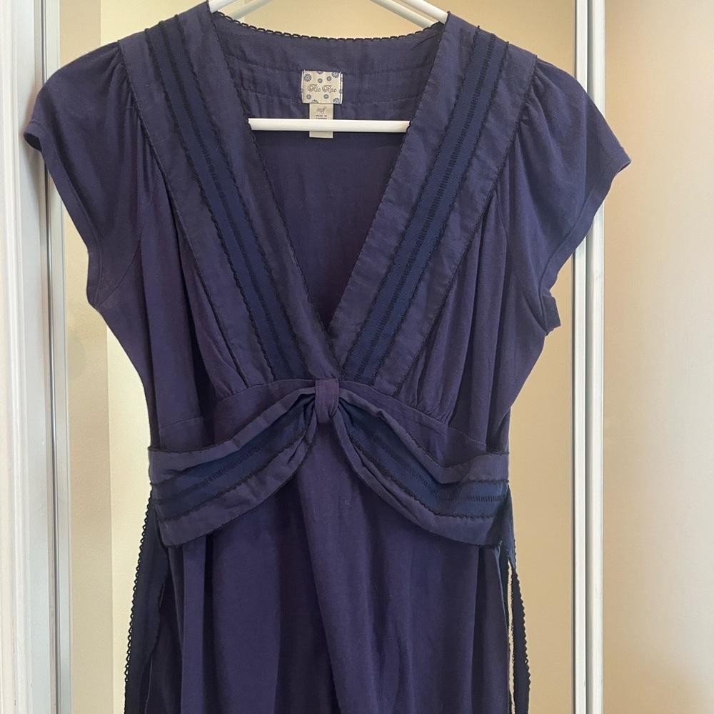 Ric-Rac Anthropologie Blue V-neck shirt blouse